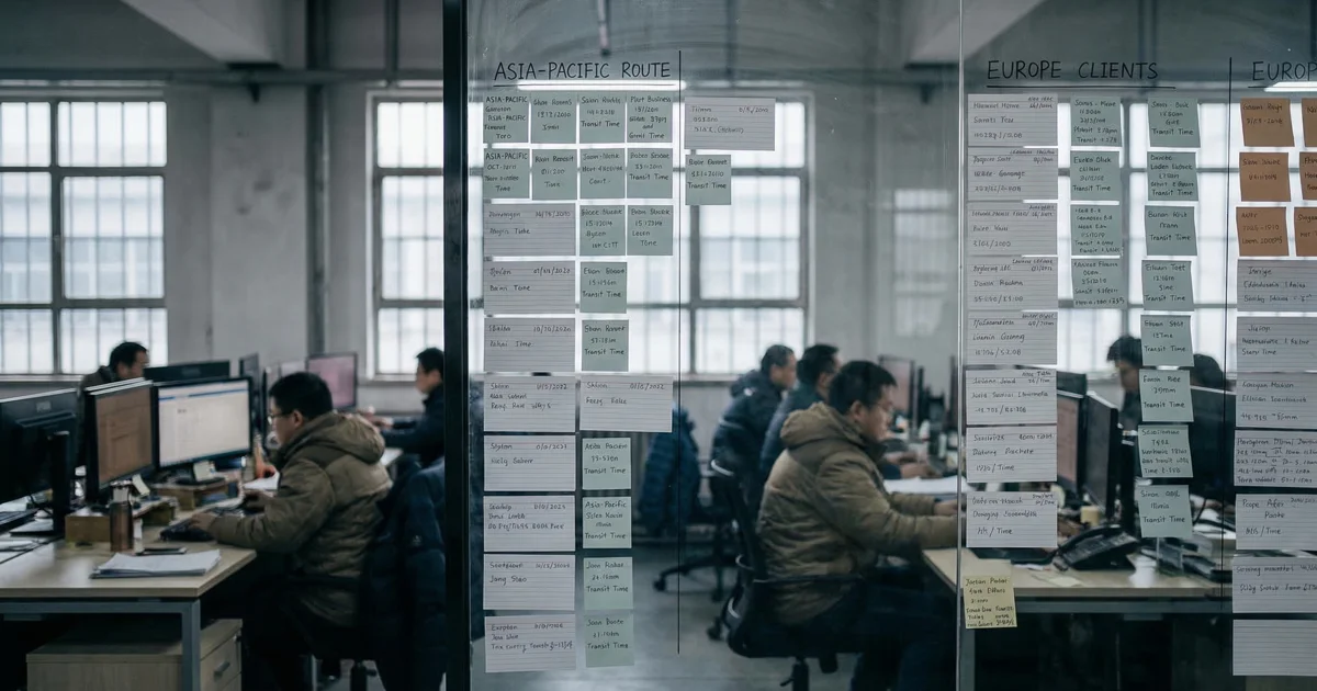 Freight forwarding team looking at shared inbox with missed messages highlighted